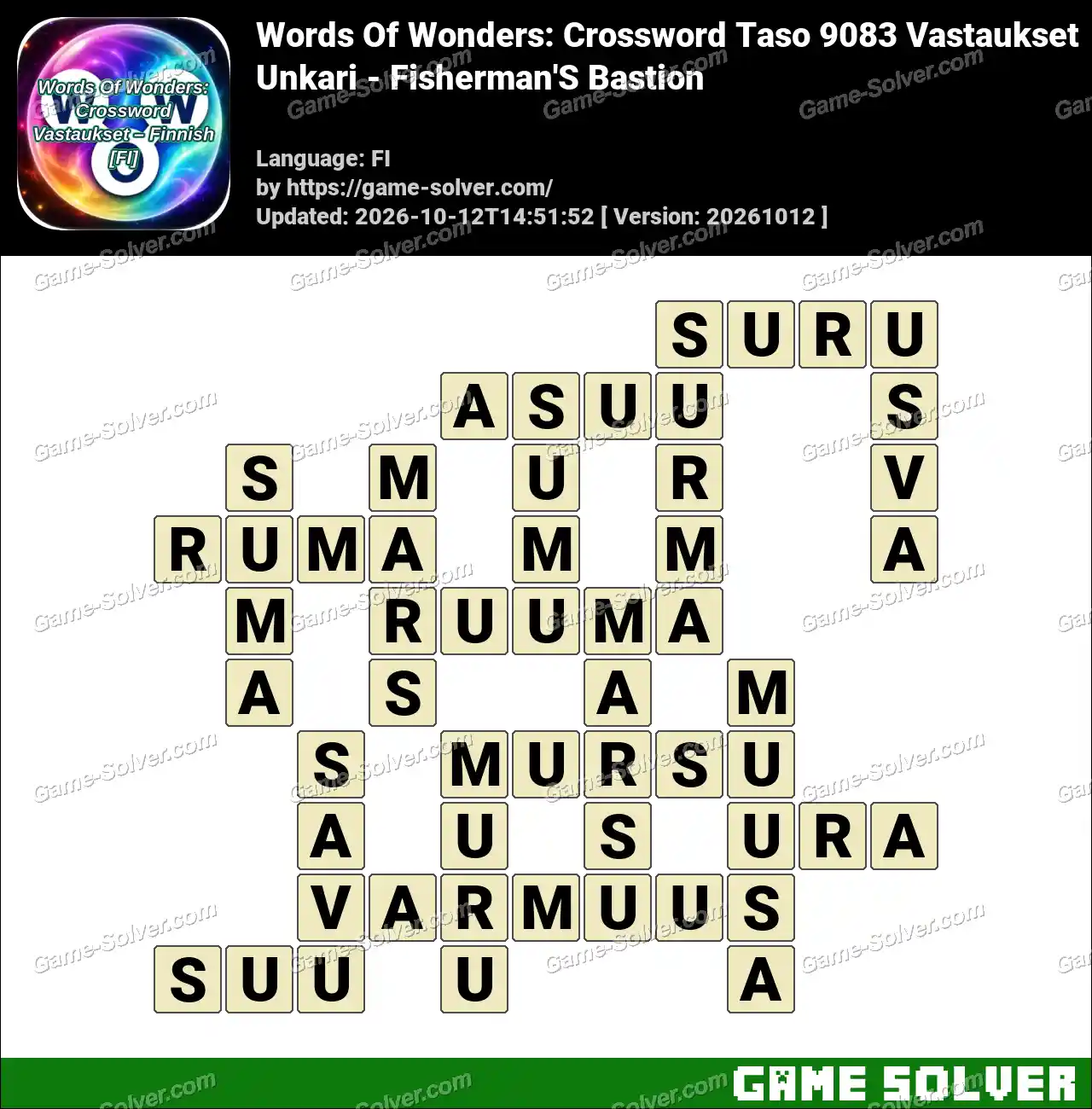 Words Of Wonders: Crossword Taso 9083 Vastaukset – Unkari – Fisherman’S Bastion